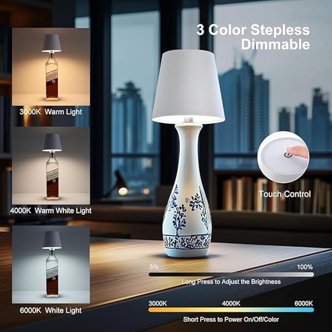 BHAVYA™ Decorative Wireless Bottle Lamp